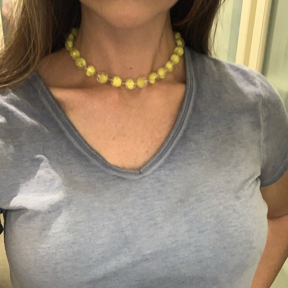Vintage, yellow glass bead choker